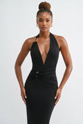 Deanna Ring Halter Maxi Dress