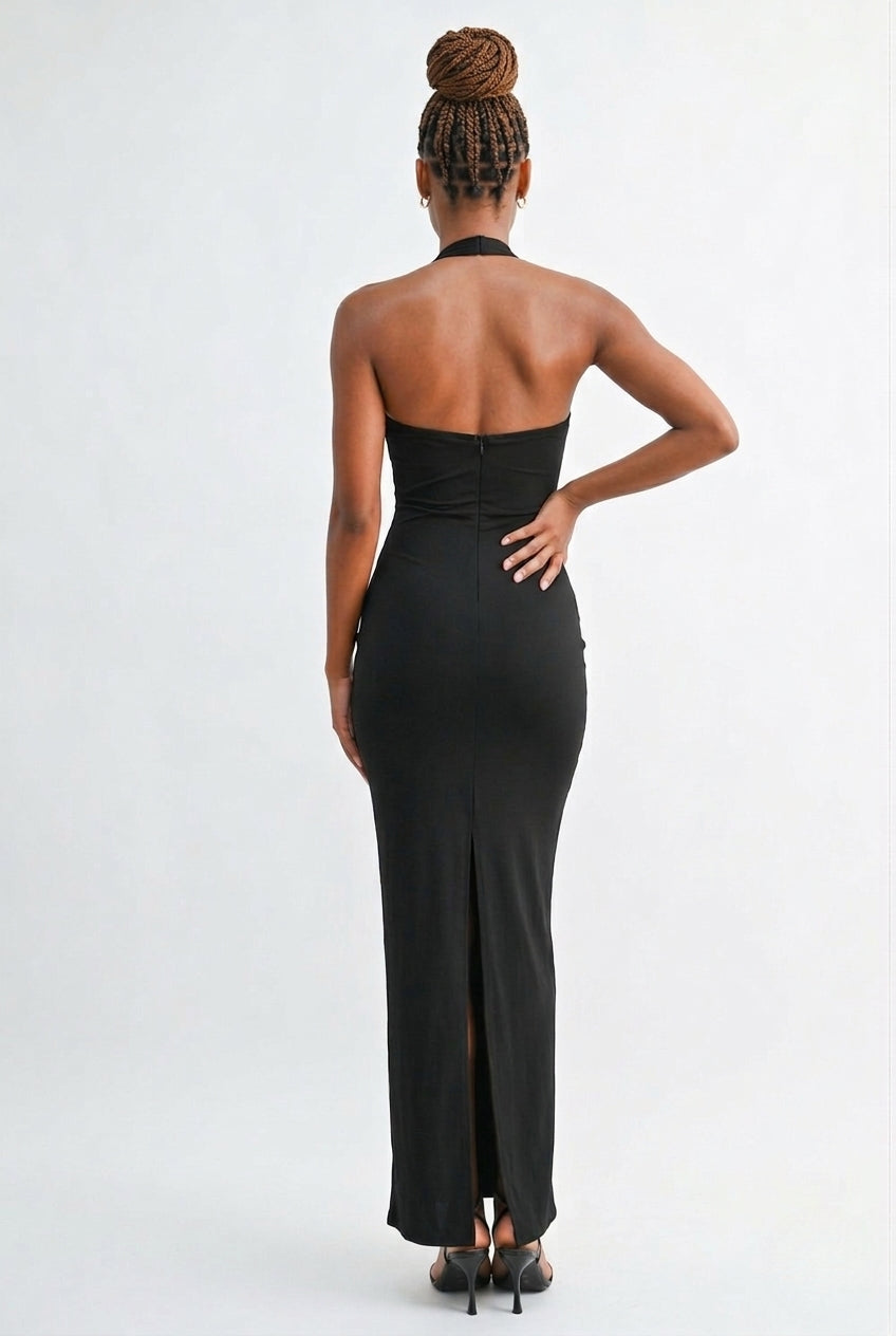 Deanna Ring Halter Maxi Dress